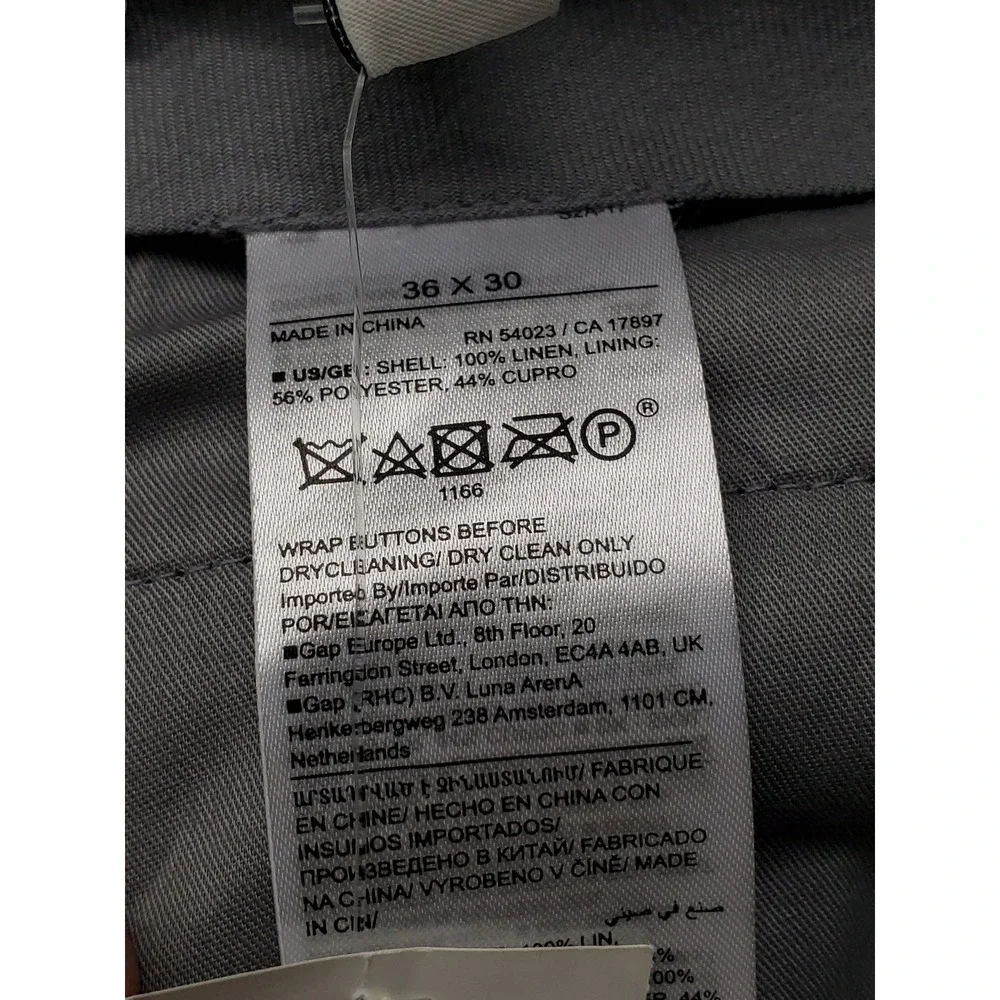 Banana Republic Men Pants 36W 30L Blue Linen Polyester Dress Pants 30